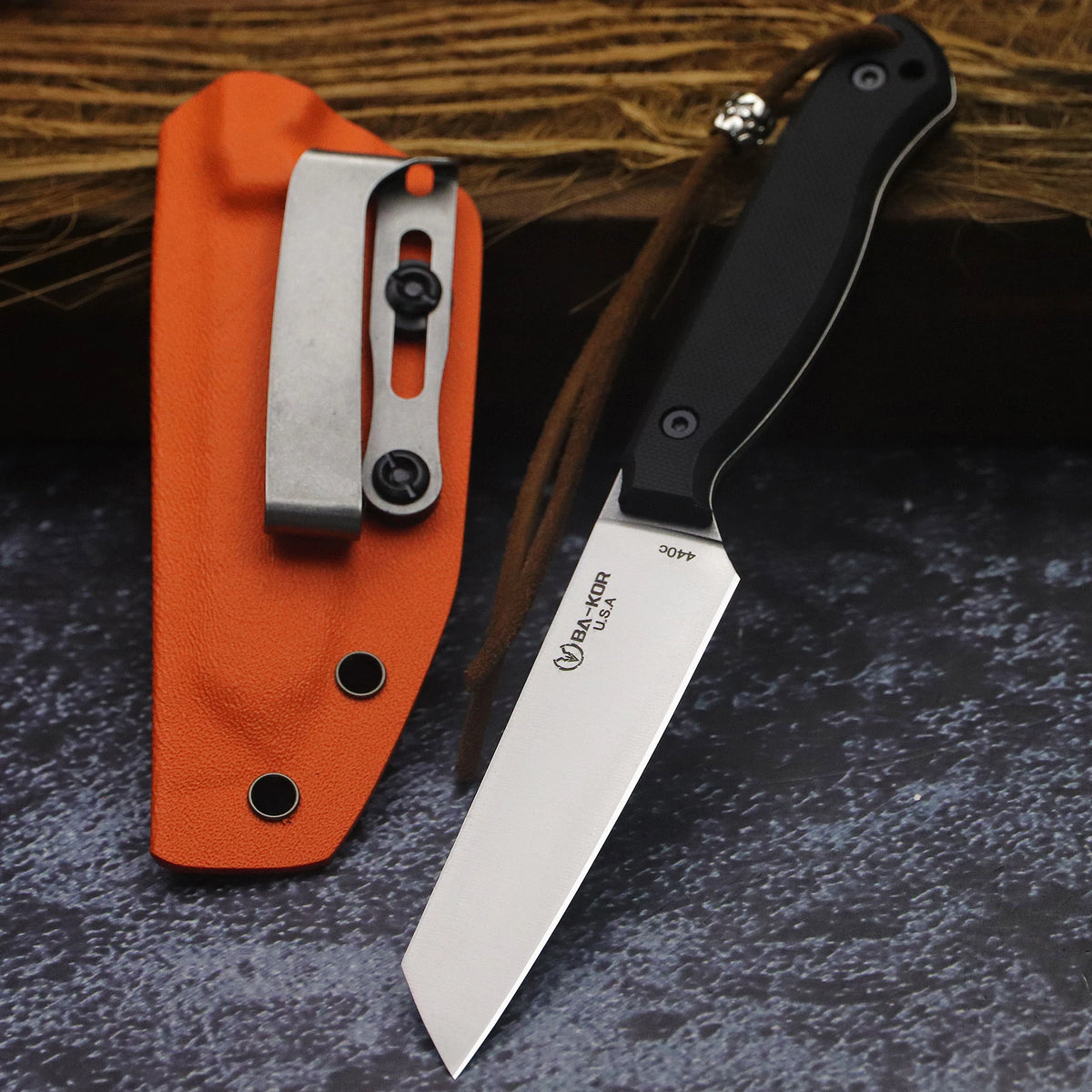 440C Stainless Steel FullTang Outdoor Knife Sheath