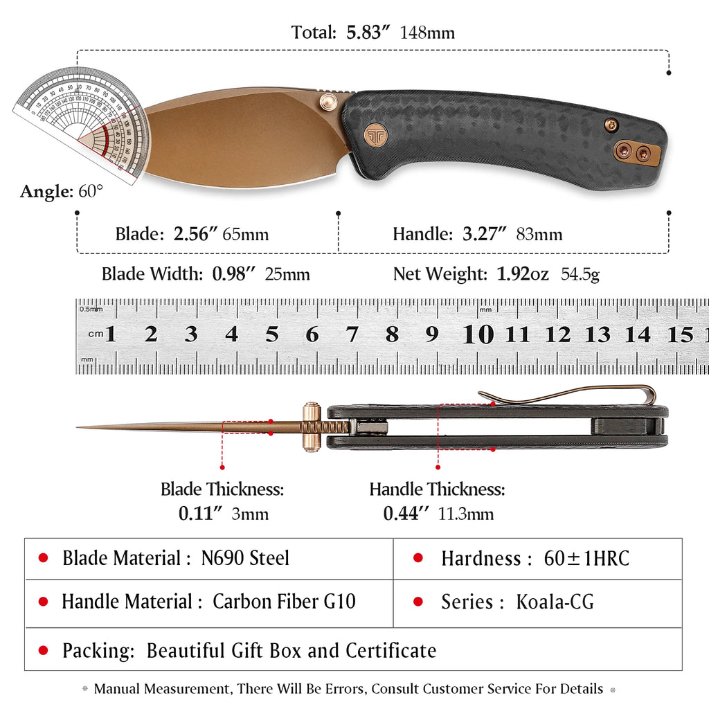 TRIVISA N690-Steel EDC Folding Pocketknife G10-Handle