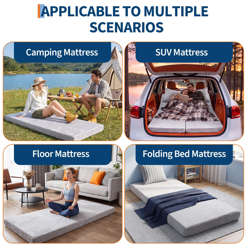 Portable 3-Inch Gel-Infused Memory-Foam Camping Mattress