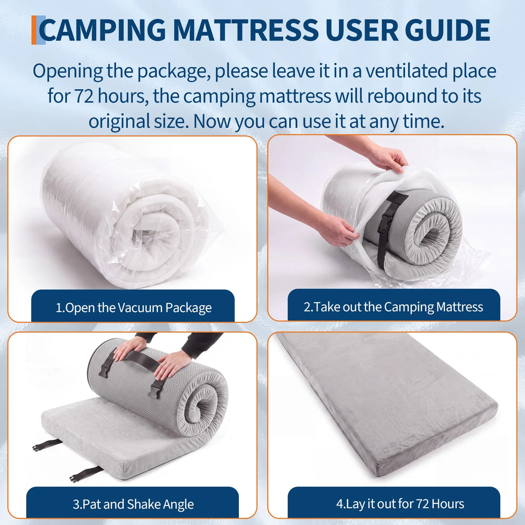 Portable 3-Inch Gel-Infused Memory-Foam Camping Mattress
