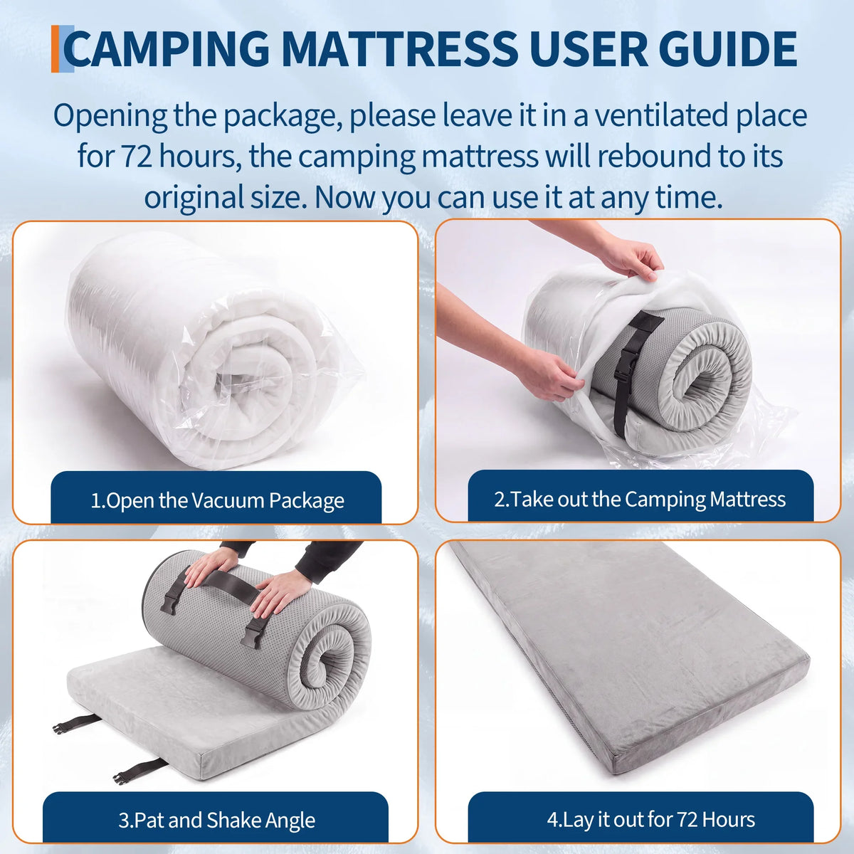 Portable 3-Inch Gel-Infused Memory-Foam Camping Mattress