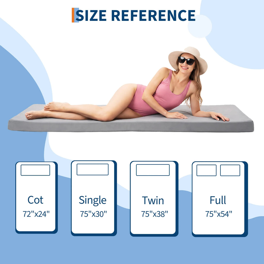 Portable 3-Inch Gel-Infused Memory-Foam Camping Mattress