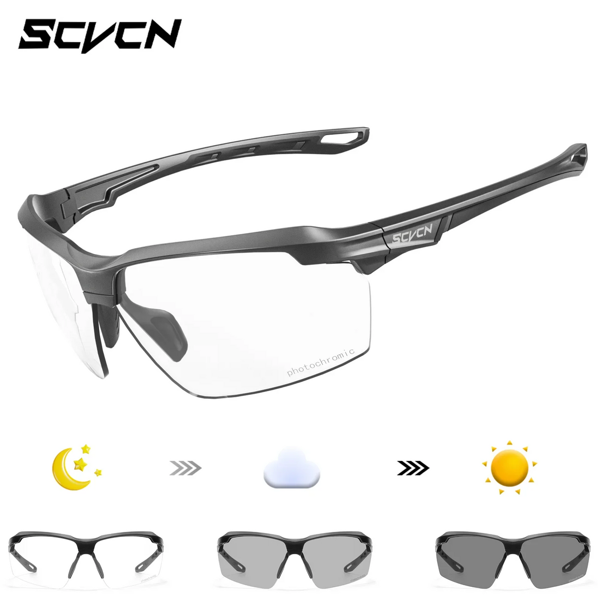 SCVCN Photochromic Polarized Tactical Safety Glasses