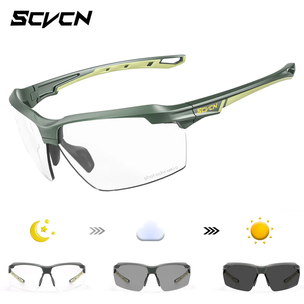 SCVCN Photochromic Polarized Tactical Safety Glasses