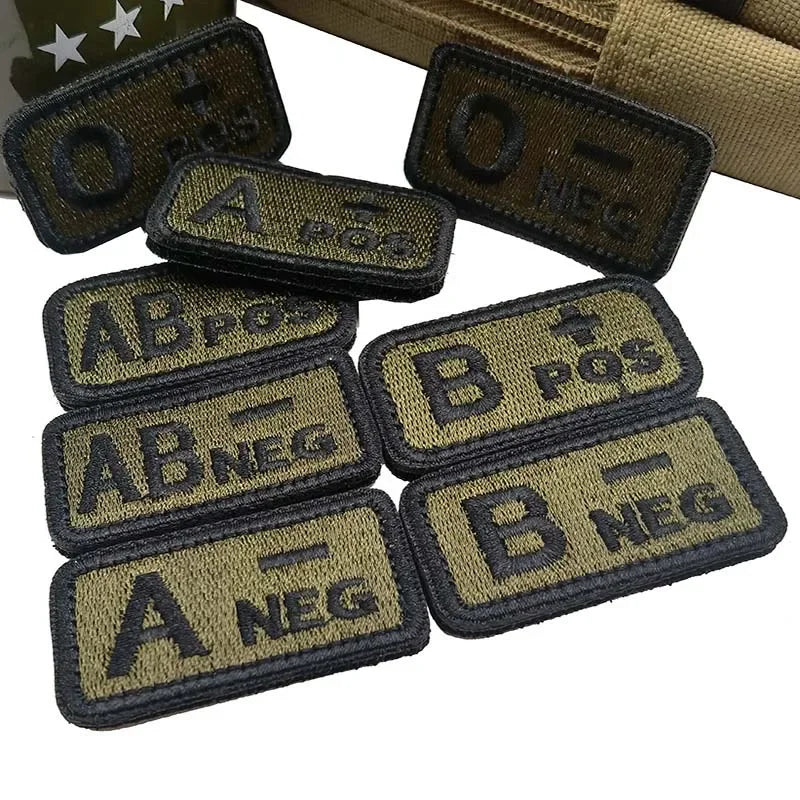 ABO Blood-Type Positive-Negative Fabric Badge Patches