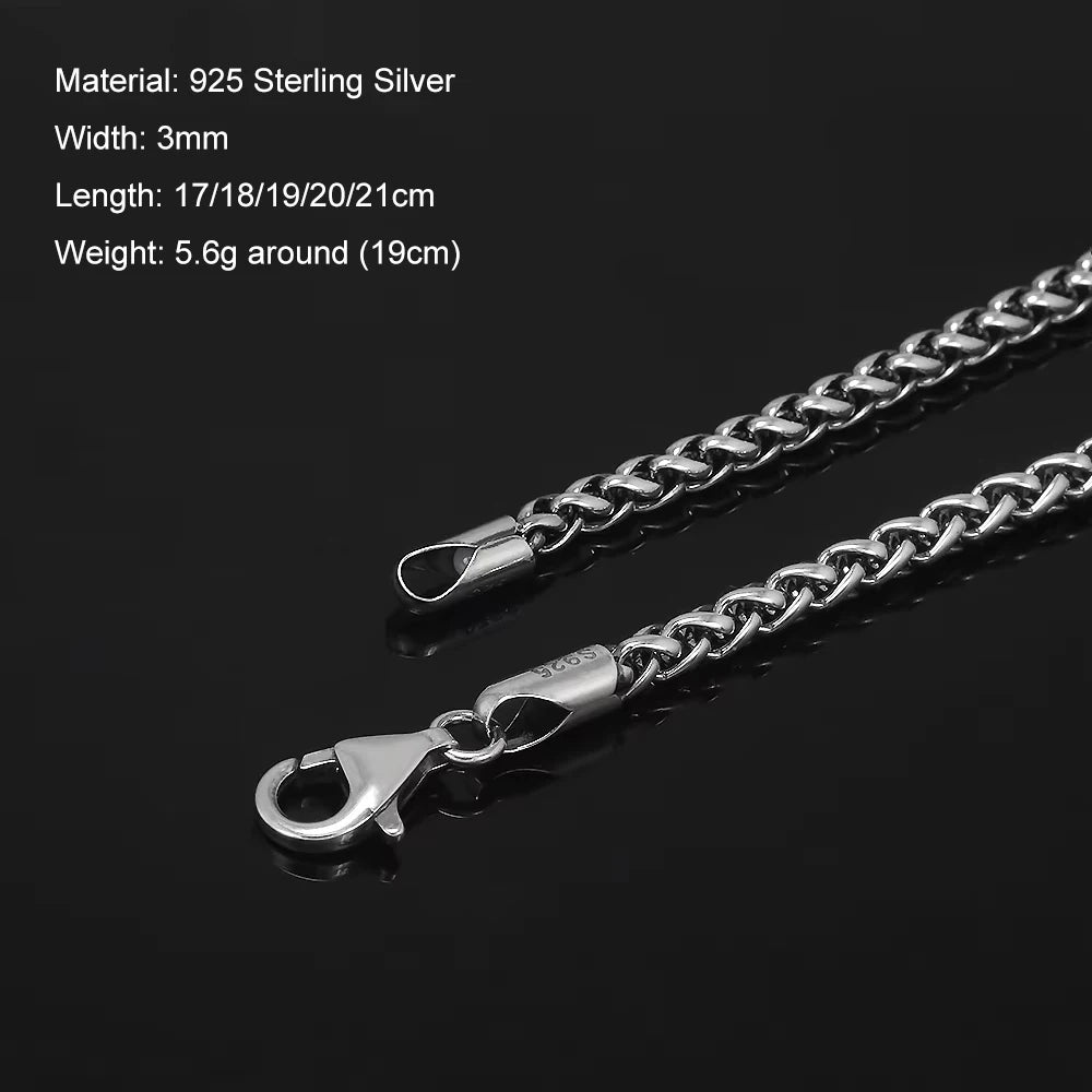 Authentically Sterling Silver Wheat Chain Bracelet