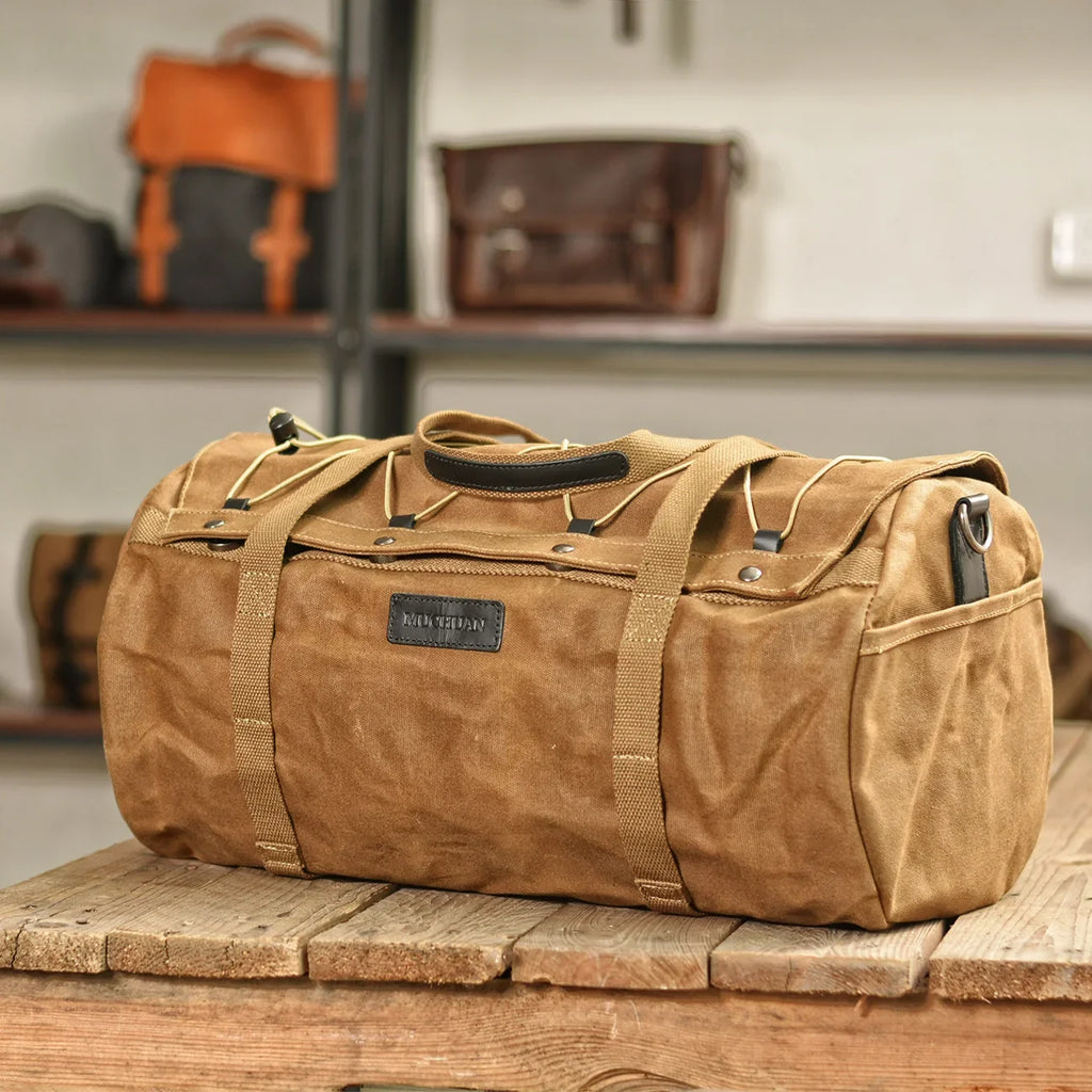 Vintage Motorcycle Rear Canvas Touring Luggage Saddlebags