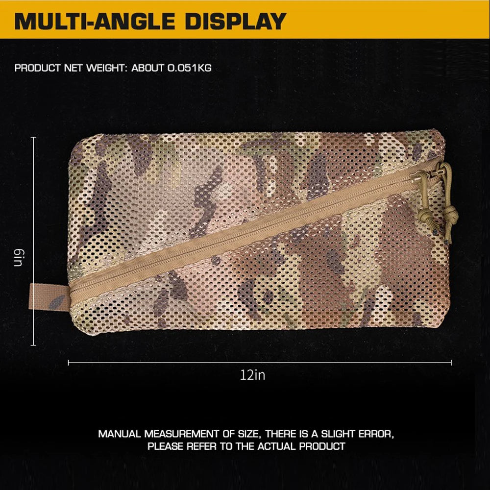 Camouflage Mesh Storage Pouch 6x12-Inch Organizers