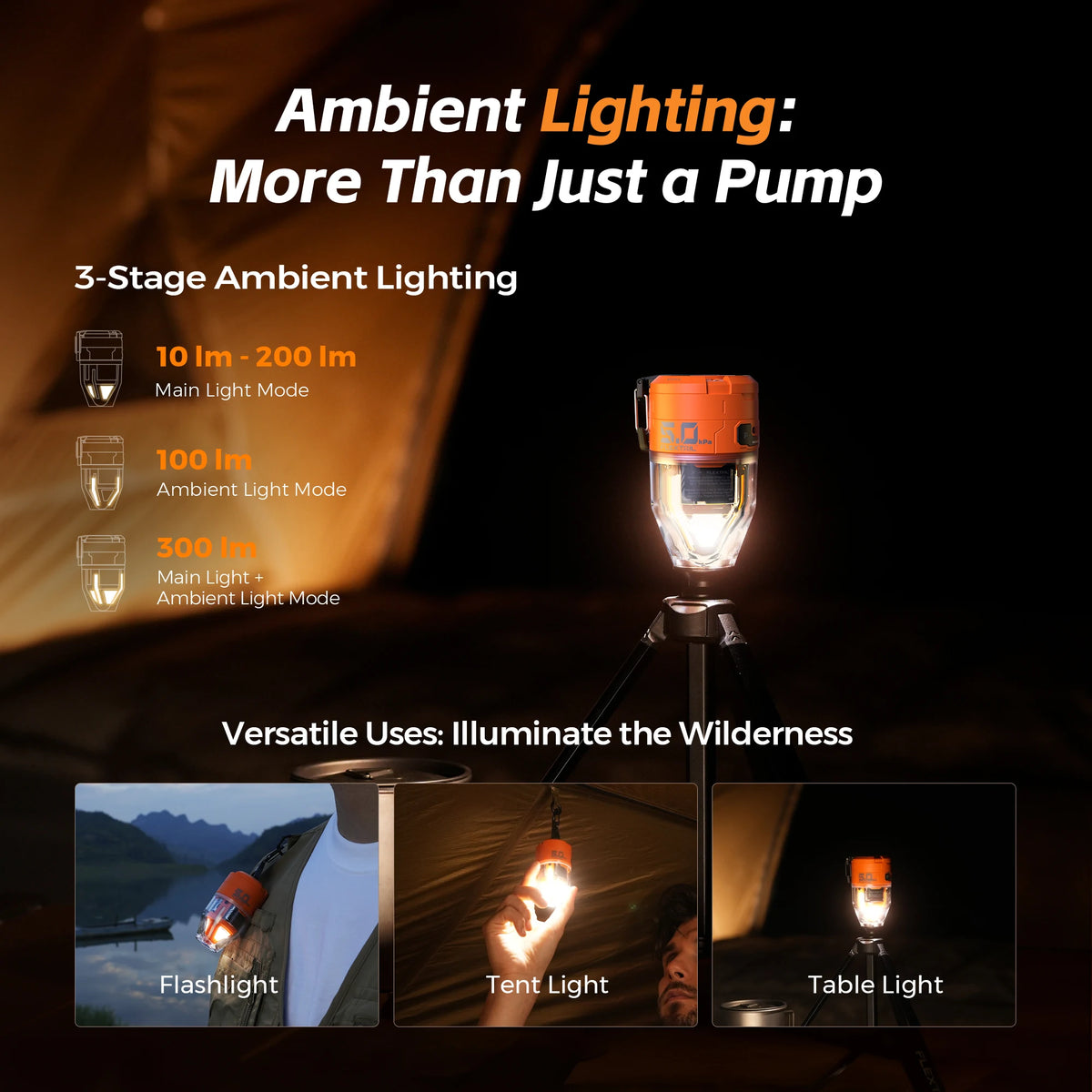 FLEXTAIL MAX PUMP3 High-Performance Inflator Lantern
