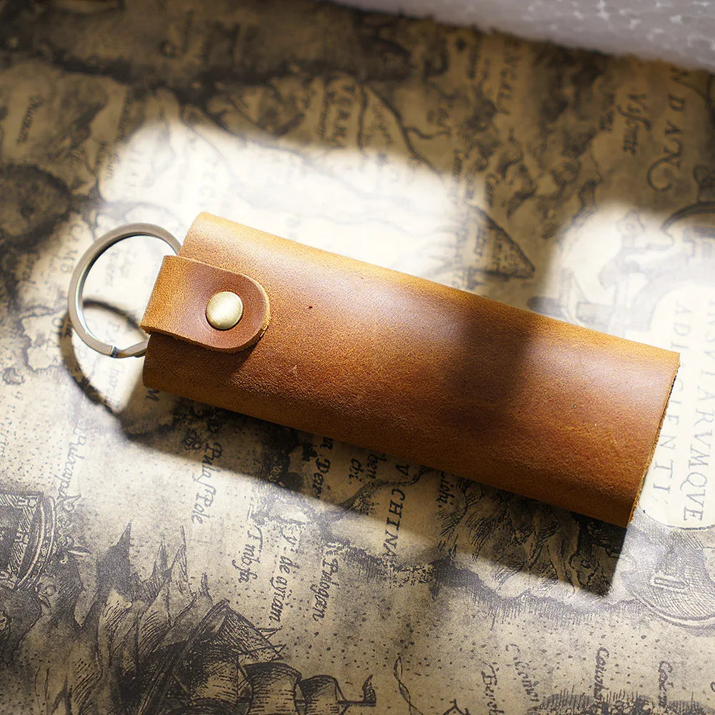 Authentic Cowhide Leather Keychain Holder Organizer