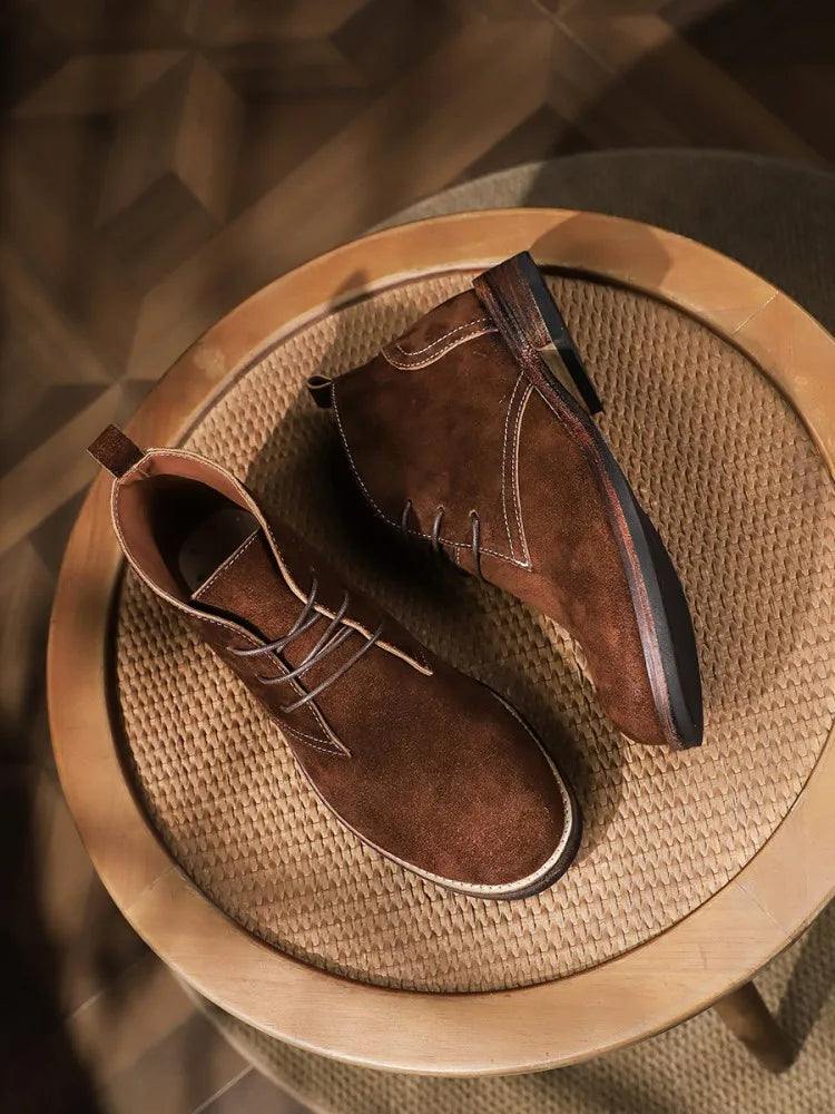 Artisan Handcrafted Cow Suede Leisure Platform Boots