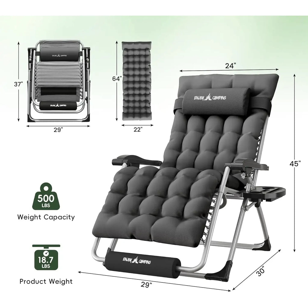 XL Oversized Zero Gravity Chair RemovableCushionHeadrest
