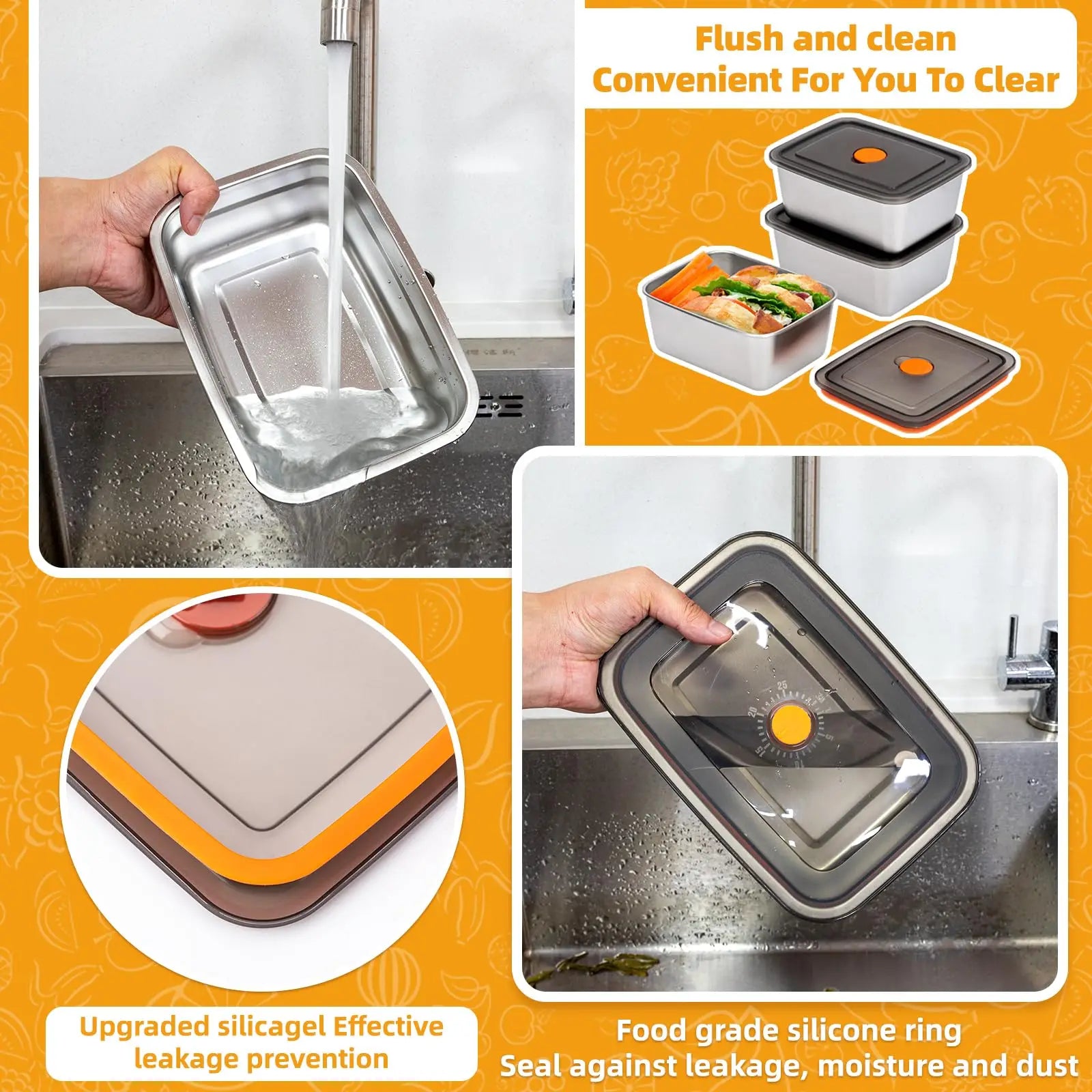 Stainless Steel Camping Lunchbox Leakproof Durable
