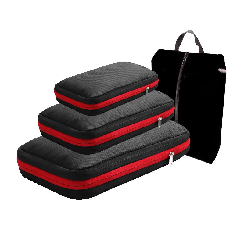 Essential Travel Compression Packing Cubes And Shoe Bag Set