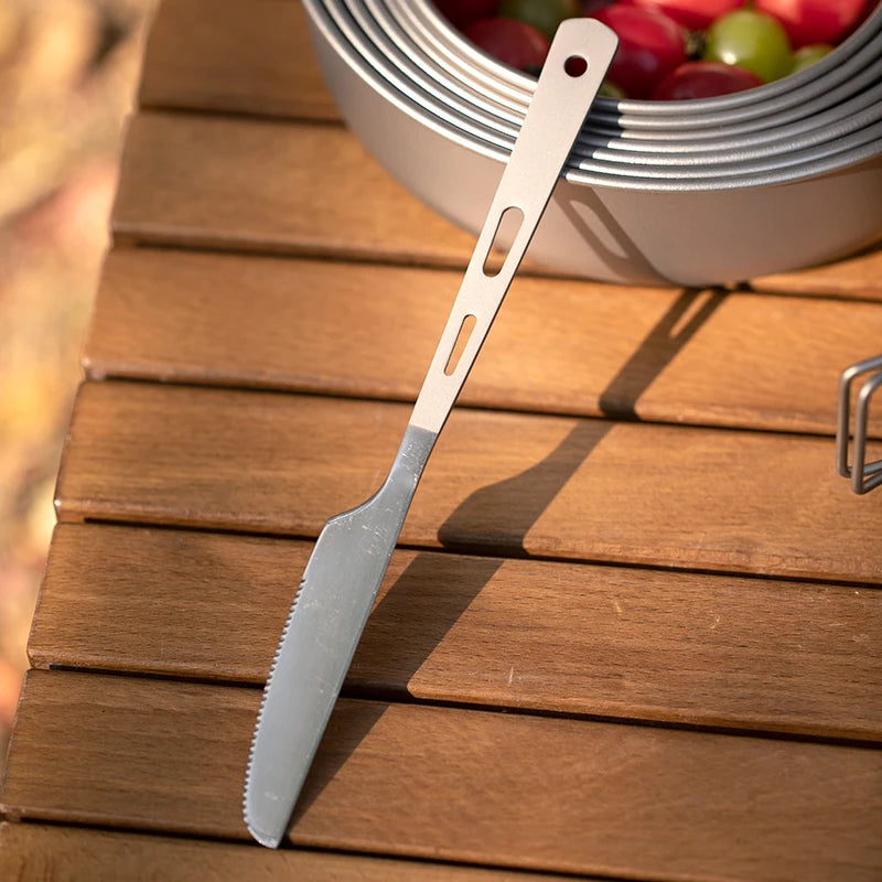 Lightweight Titanium Camping Flatware Carrying Pouch