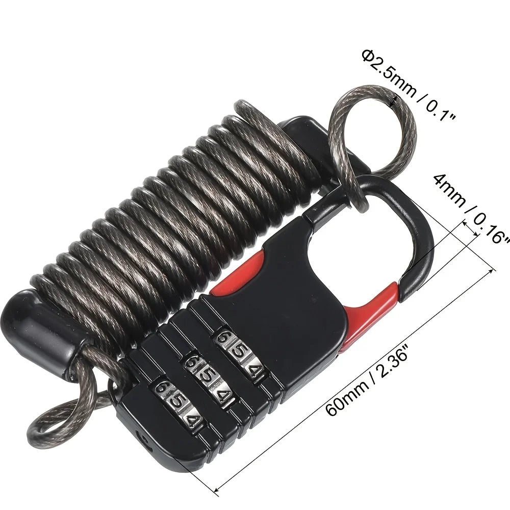 Retractable Cable Combination Padlock Secures Belongings