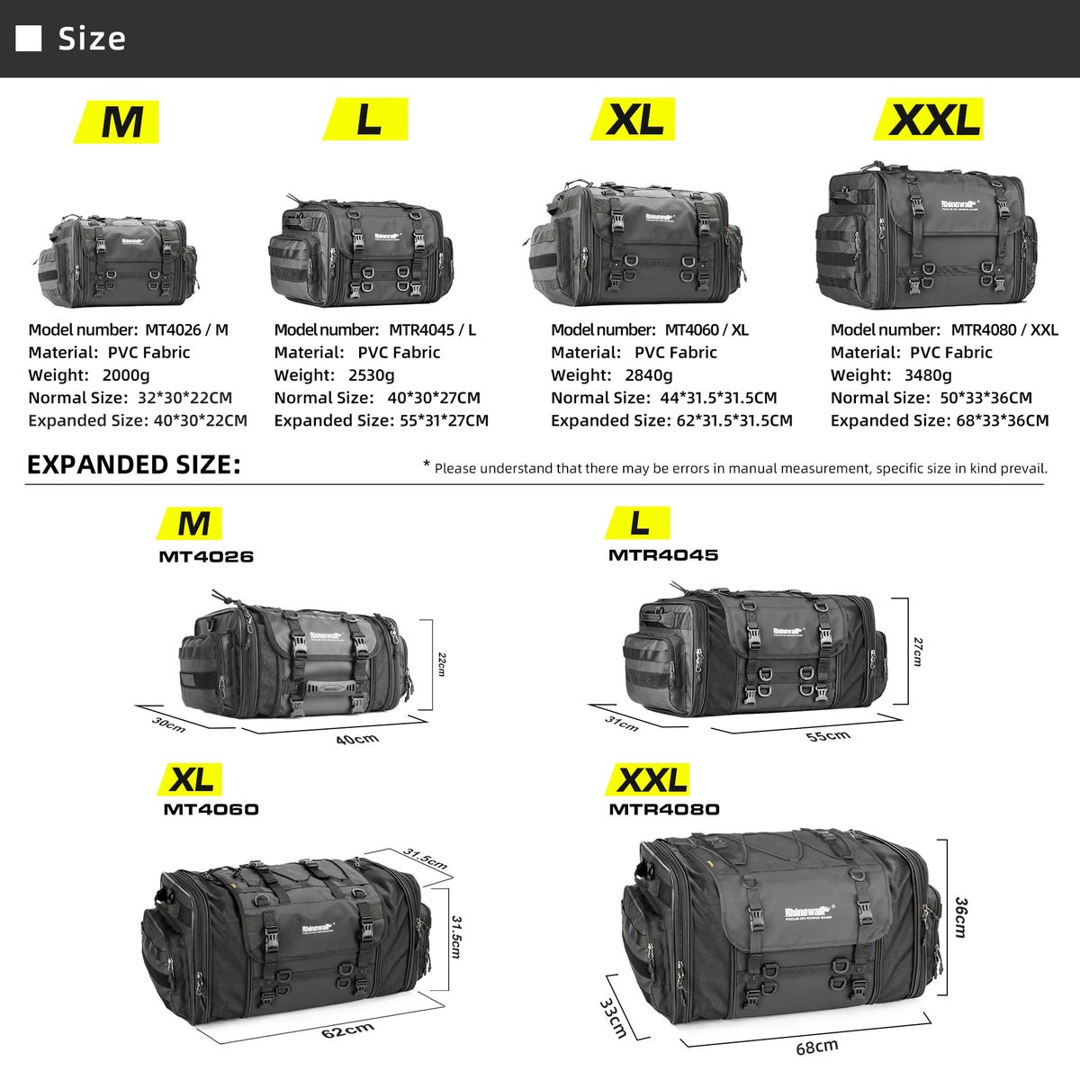 Premium Waterproof Expandable Motorcycle Luggage Bag