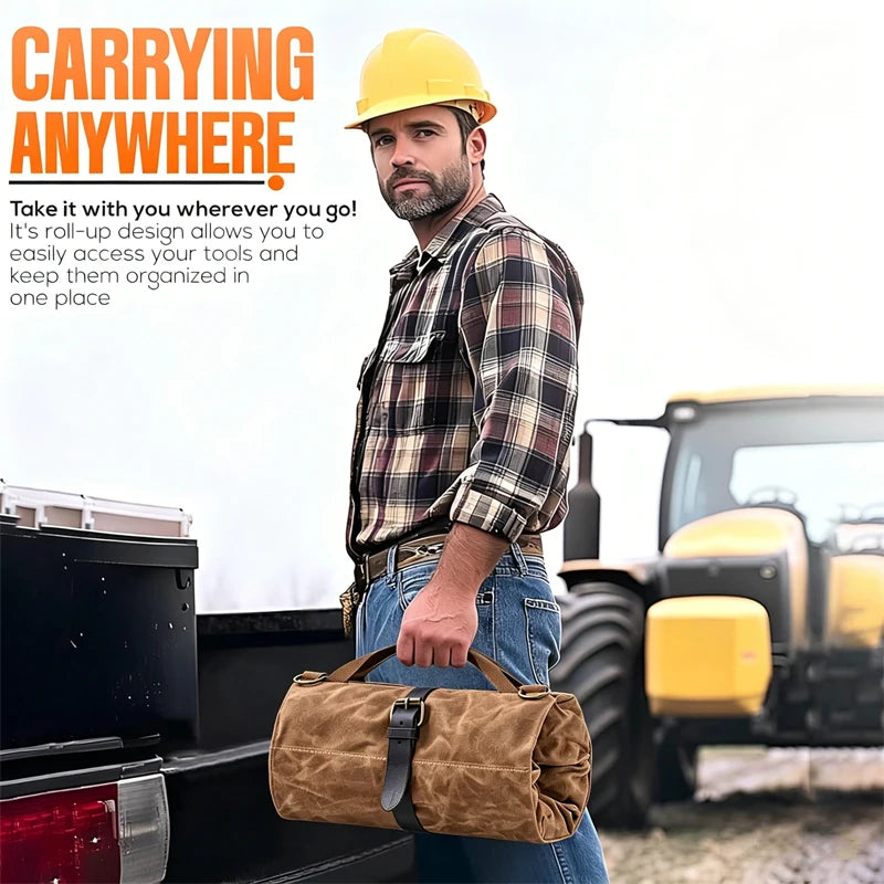 AllWeatherproof WaxedCanvas ToolRoll Bag Organizer