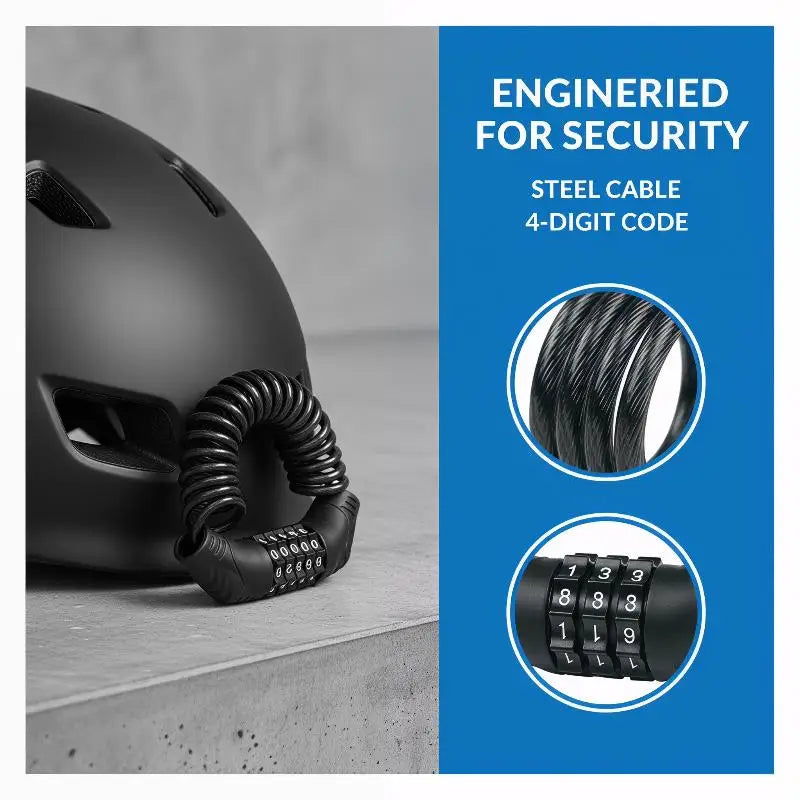Motorcycle Helmet Combination Cable Lock AntiTheft