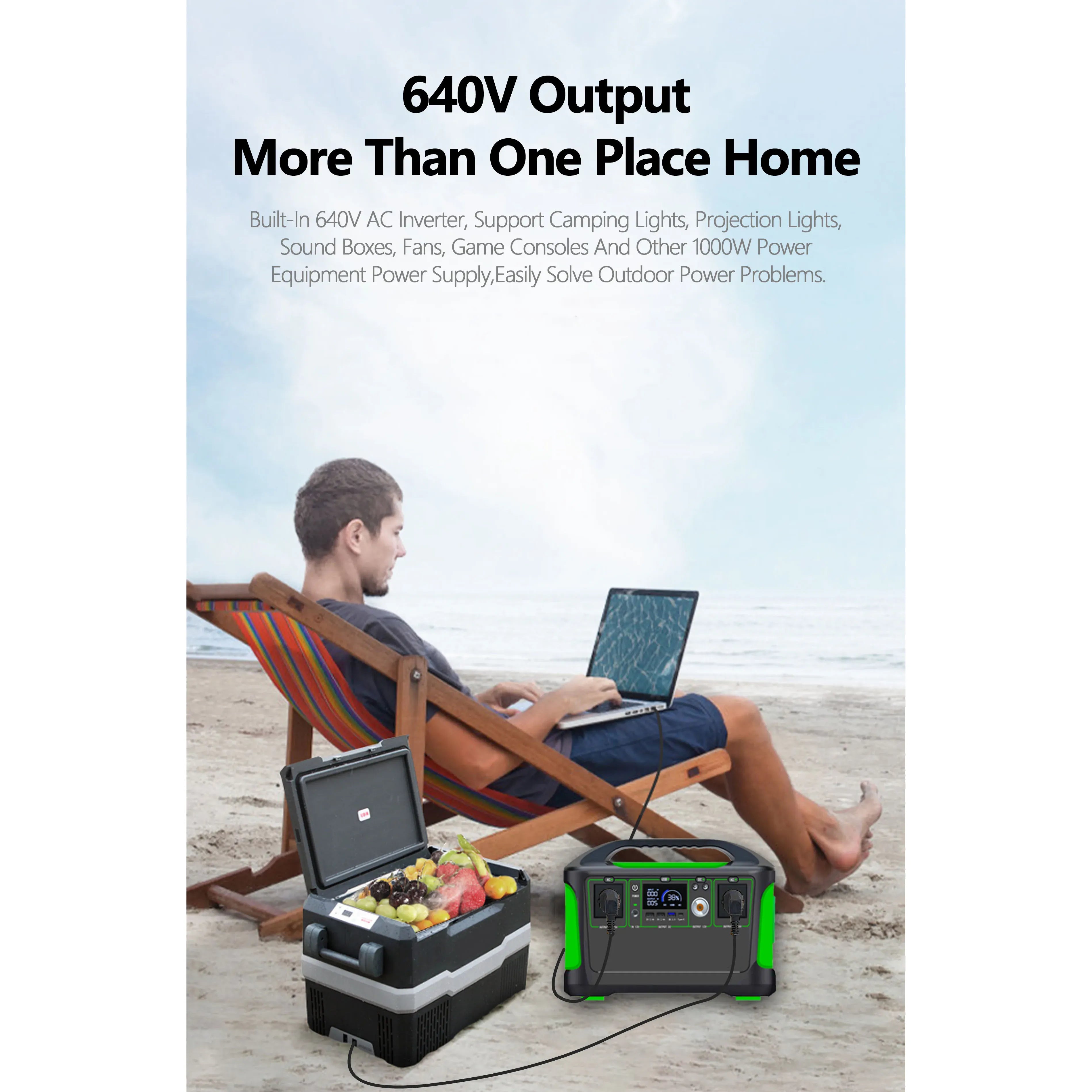 600W Portable LiFePO4 EnergyStorage AllInOne PowerStation