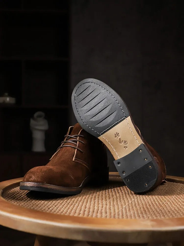 Artisan Handcrafted Cow Suede Leisure Platform Boots