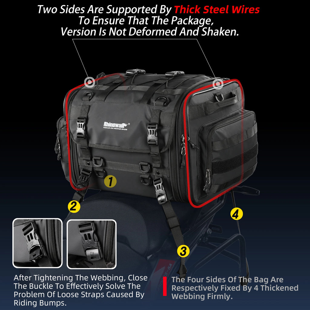 Premium Waterproof Expandable Motorcycle Luggage Bag