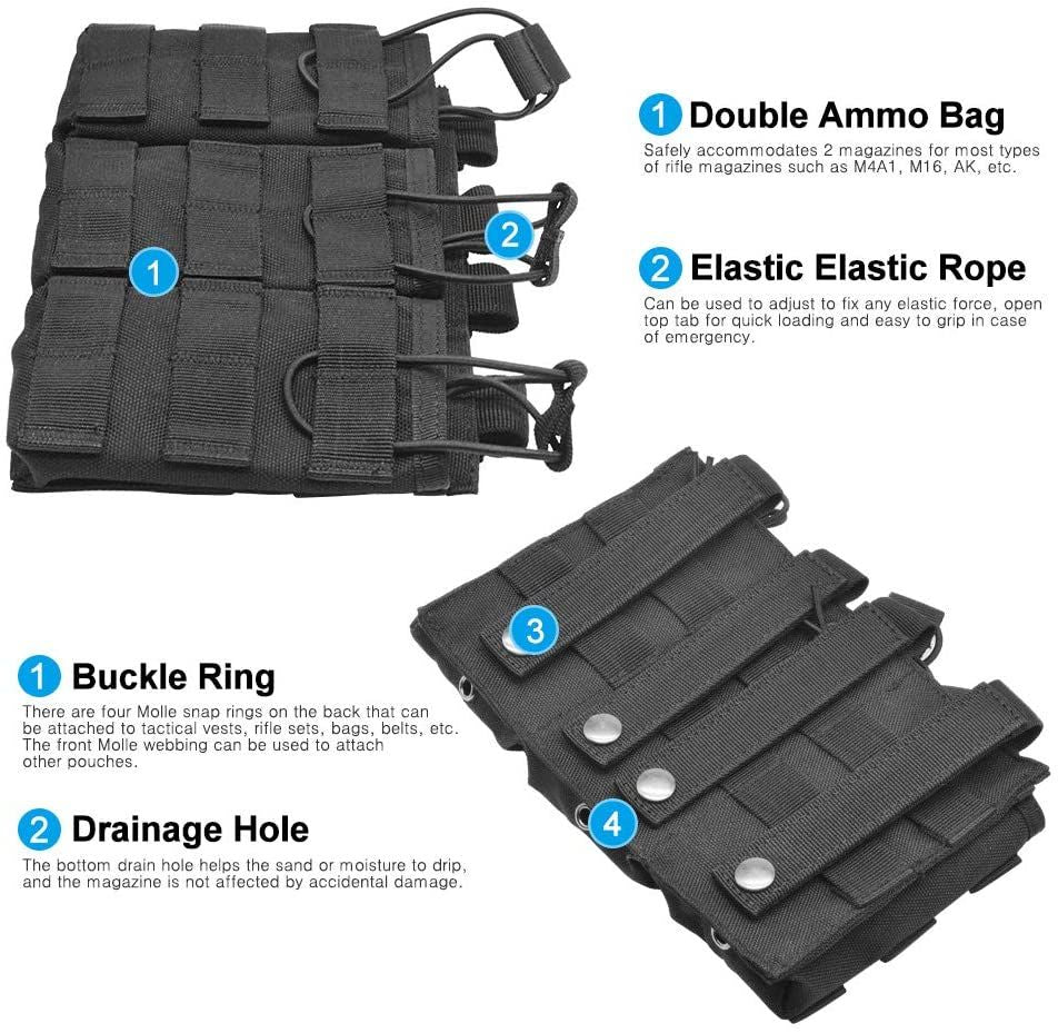 Triple Open Top MOLLE Magazine Pouch for Tactical Gear