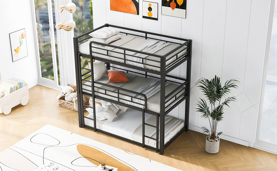 Space-Saving Metal Triple Twin Bunk Bed