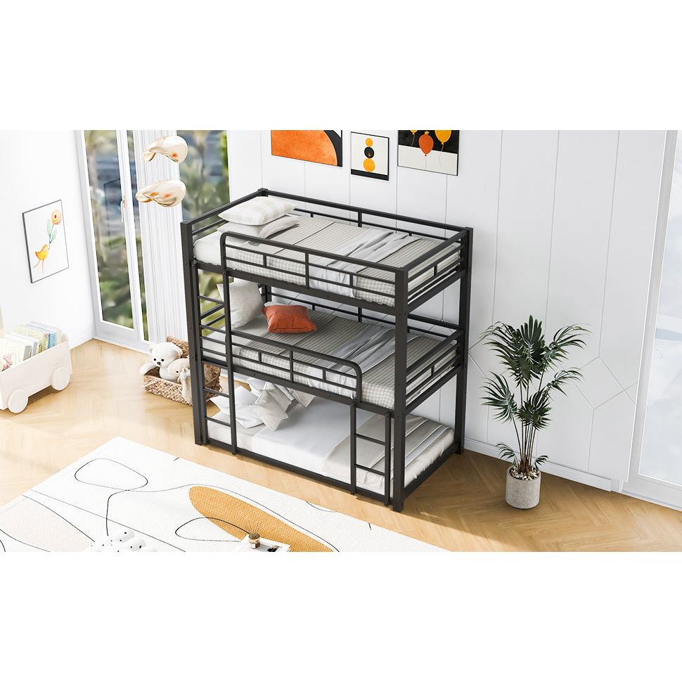 Space-Saving Metal Triple Twin Bunk Bed
