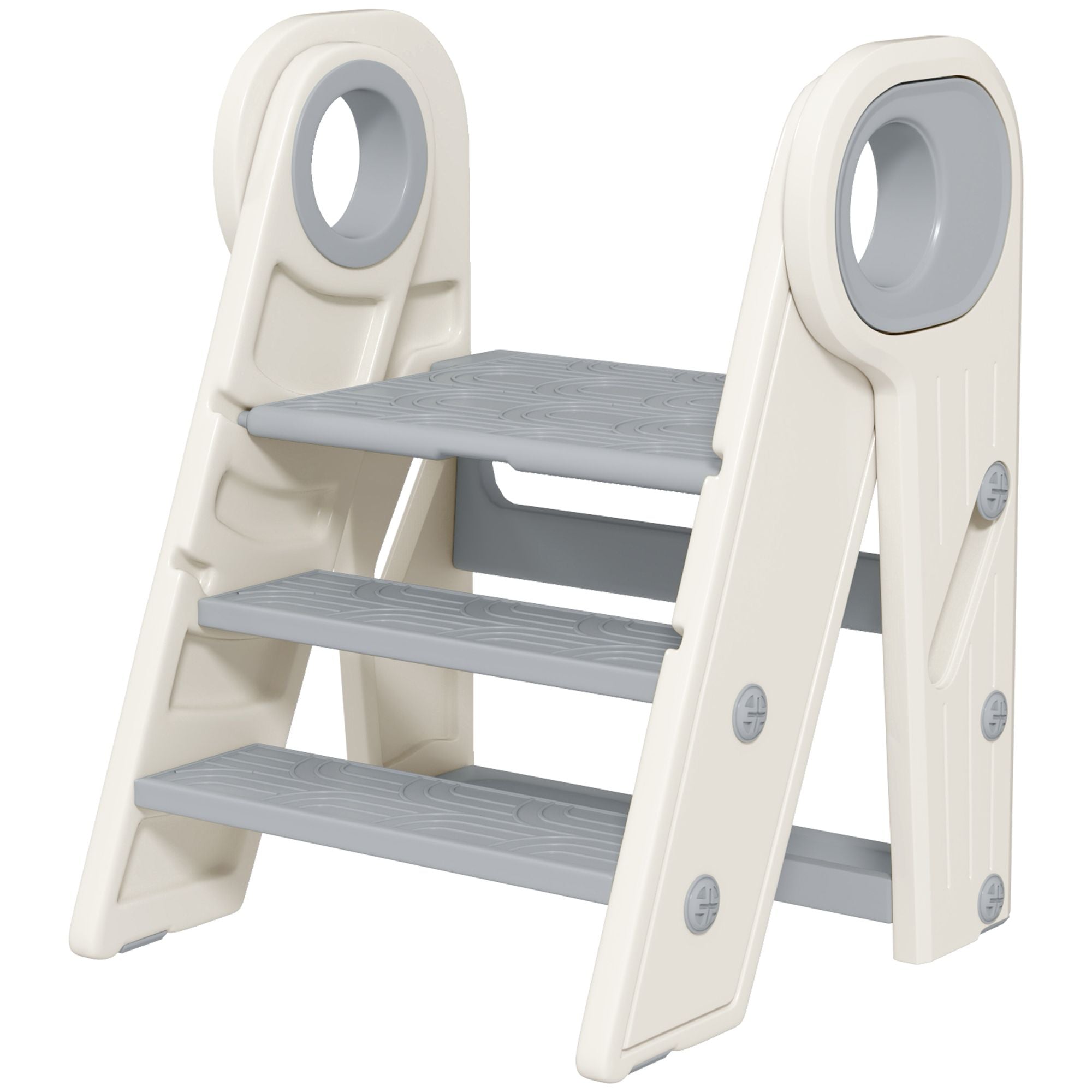 Versatile Foldable Kitchen Helper Tower for Toddlers - Safe 3-Step Stool with Adjustable Height