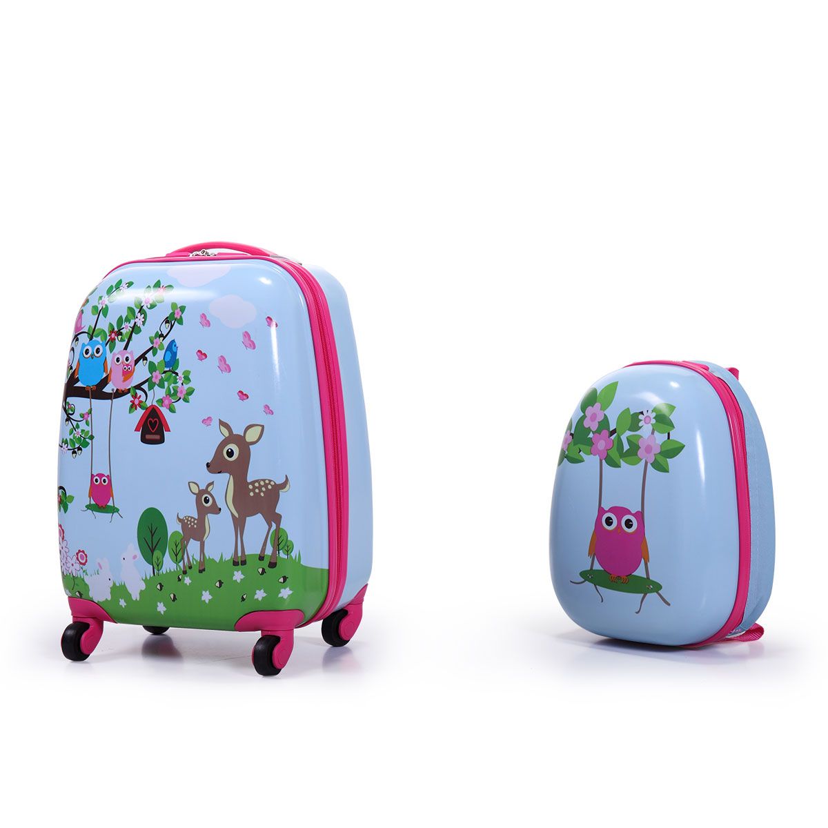 Vibrant 2-Piece Kids Travel Set: 16" Spinner Suitcase & 12" Backpack with Smooth Rolling Wheels for Adventurous Boys and Girls