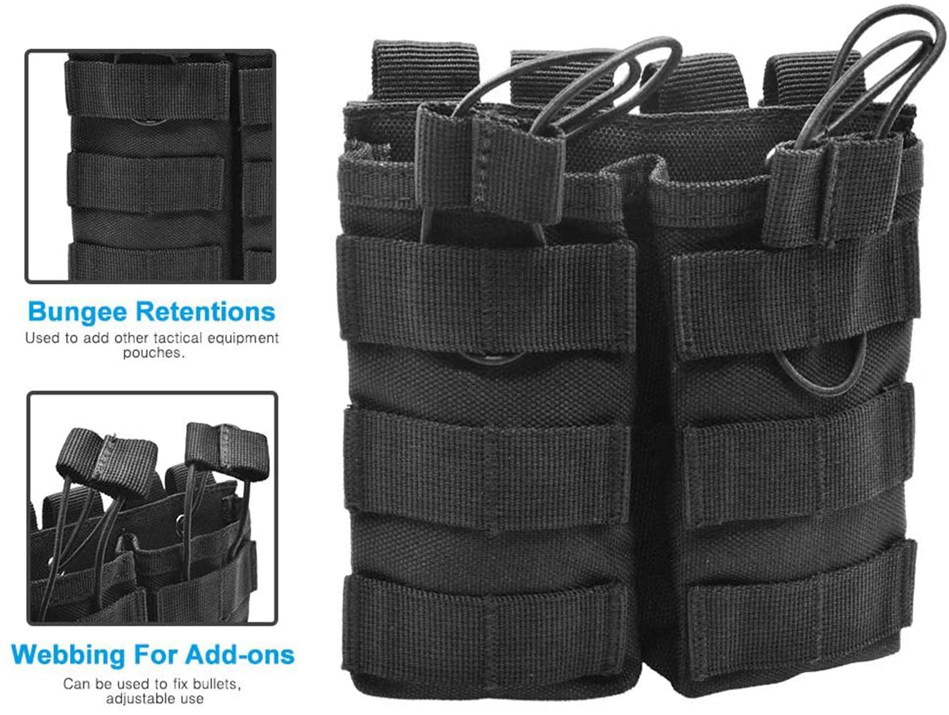 Triple Open Top MOLLE Magazine Pouch for Tactical Gear