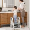 Versatile Foldable Kitchen Helper Tower for Toddlers - Safe 3-Step Stool with Adjustable Height