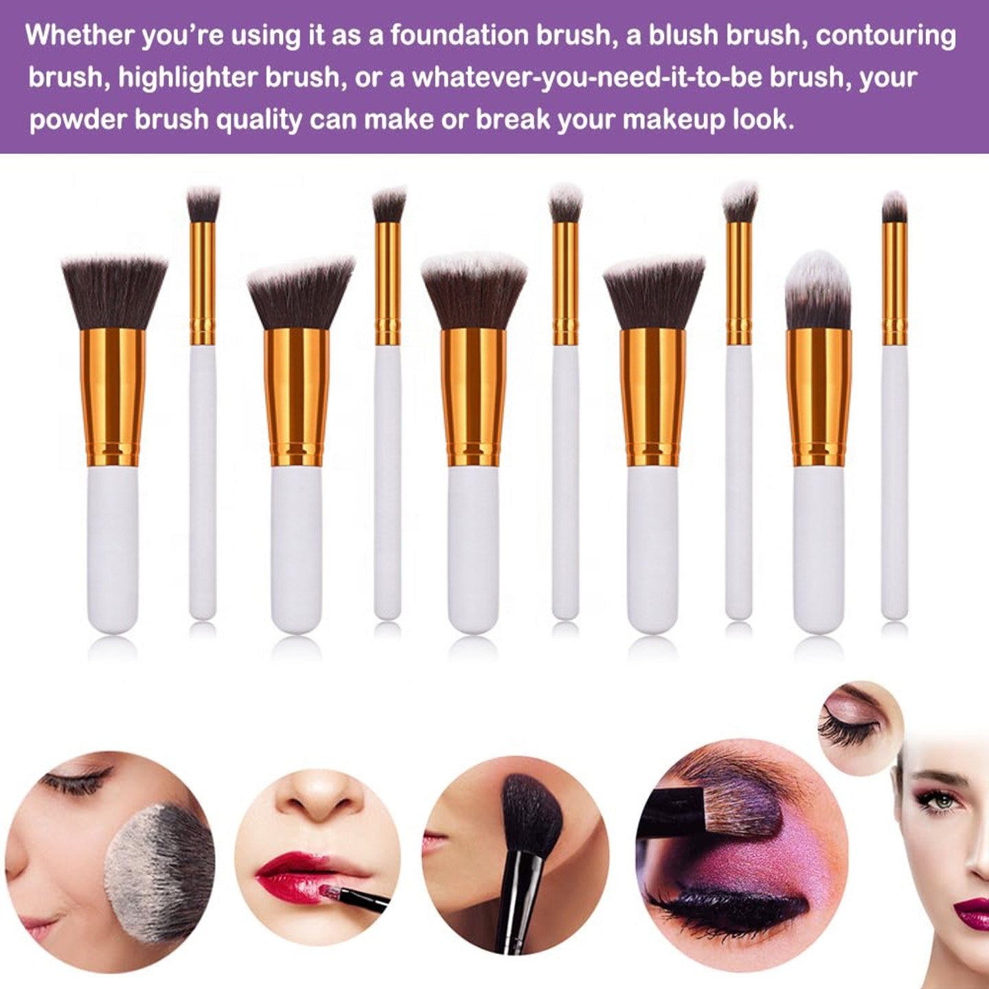 10 pcs makeup brush set