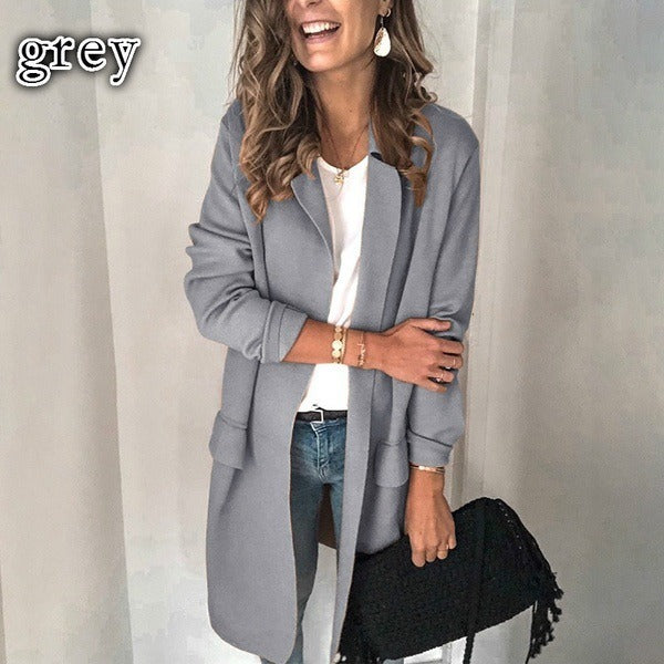 Chic Faux Pocket Casual Blazer