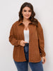 Plus Size Women's Relaxed Fit Drop Shoulder Outerwear