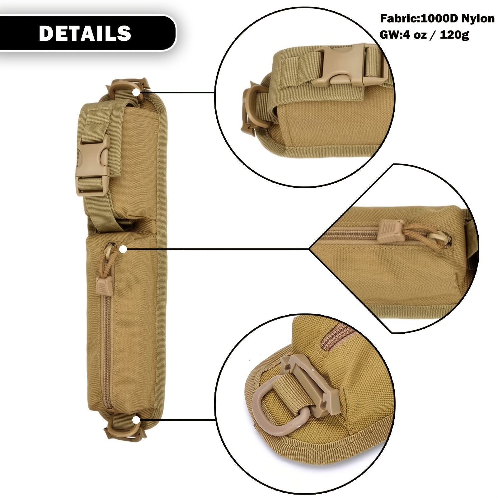 Versatile Molle Utility Bag for Outdoor Enthusiasts - Durable Backpack Shoulder Pack with Adjustable Strap