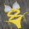 Stylish Cross Bandage Split Swimwear