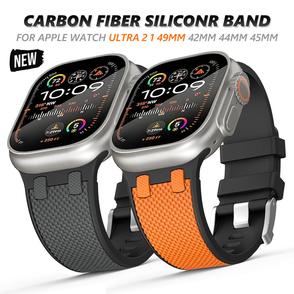 Soft Silicone Carbon Fiber Band For Apple Watch