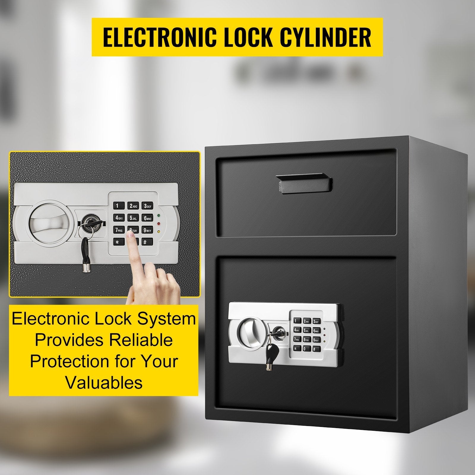 Secure Digital Depository Safe with Deposit Slot