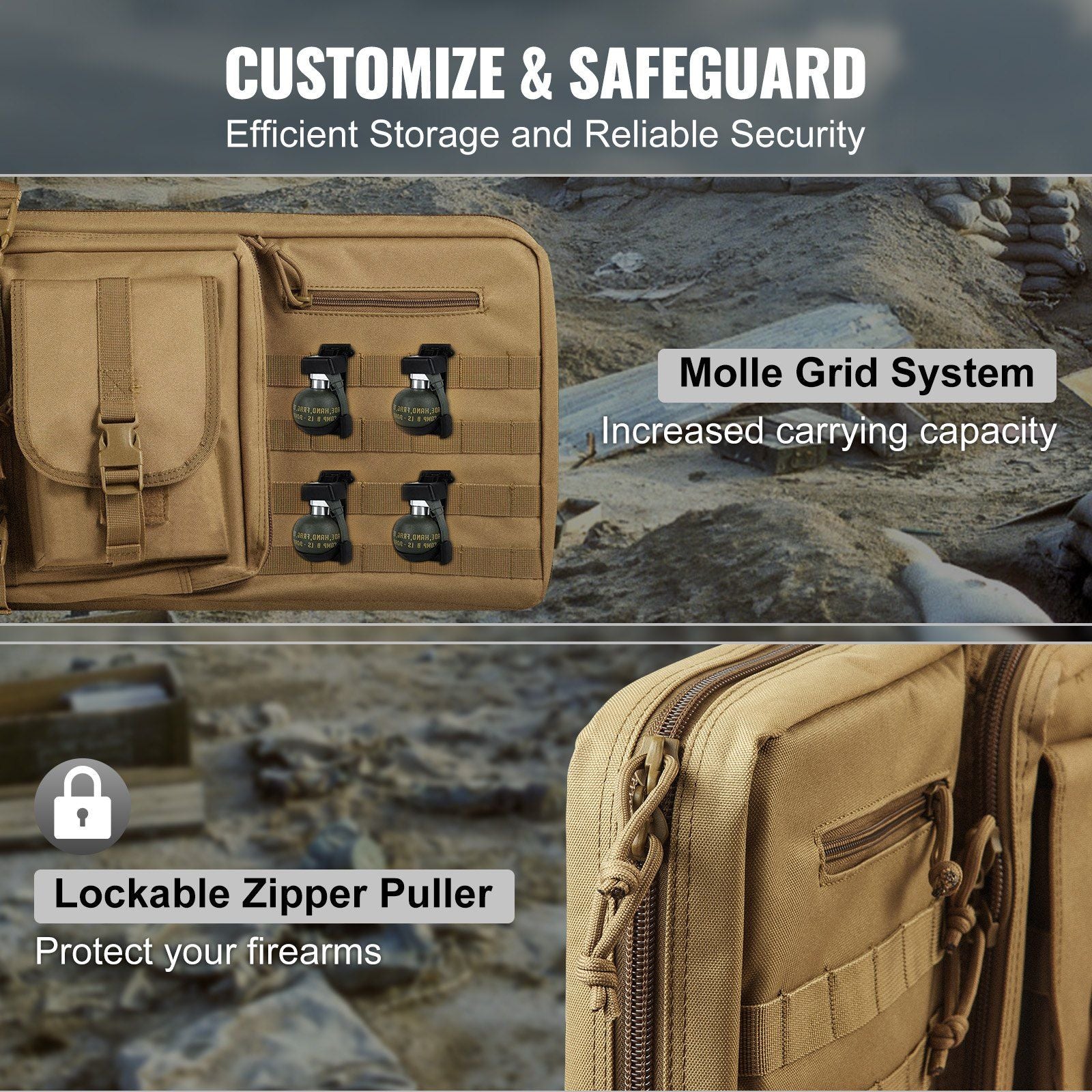 VEVOR Tactical Rifle Case with Molle System