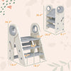 Versatile Foldable Kitchen Helper Tower for Toddlers - Safe 3-Step Stool with Adjustable Height