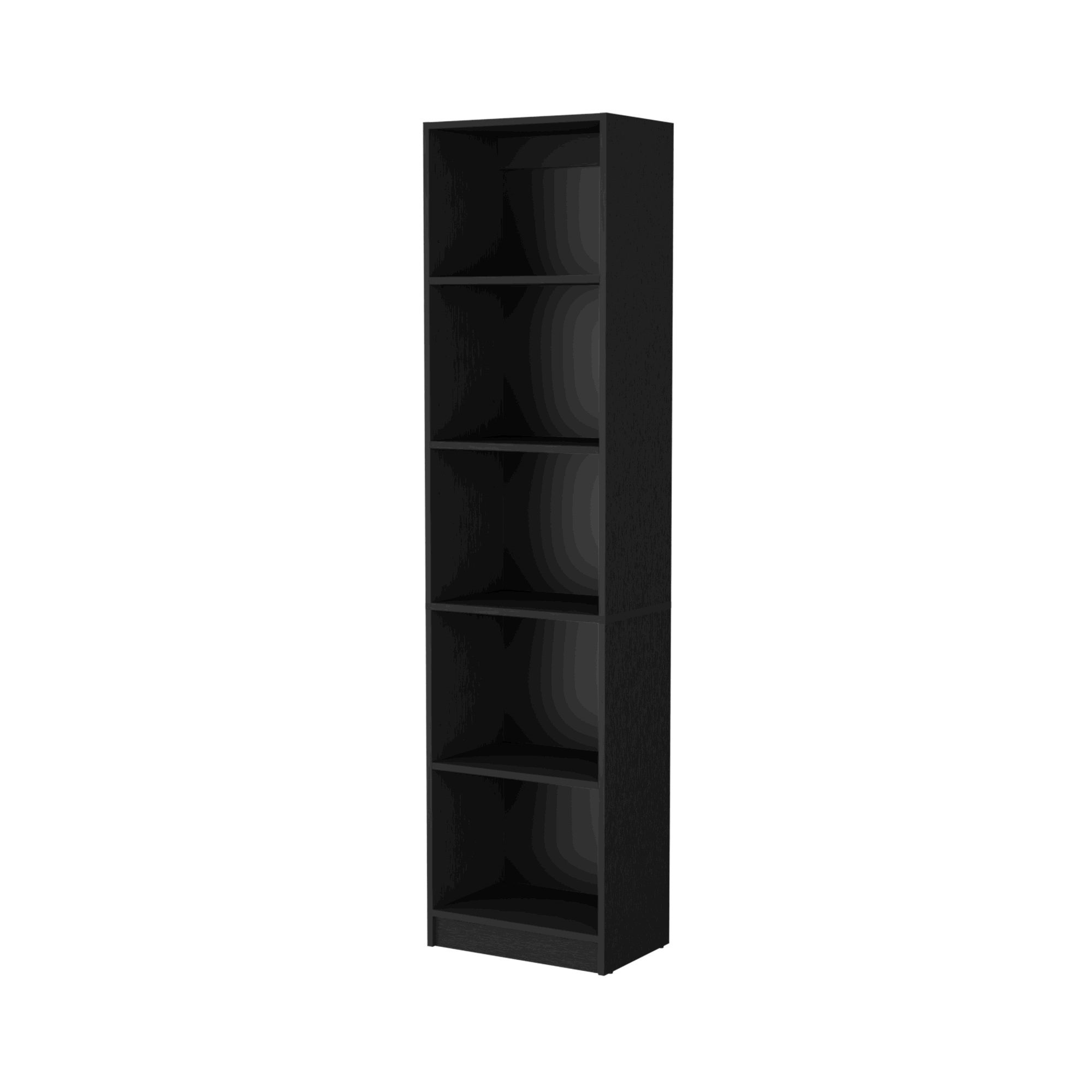 Sleek Black 5-Tier Bookcase for Modern Homes