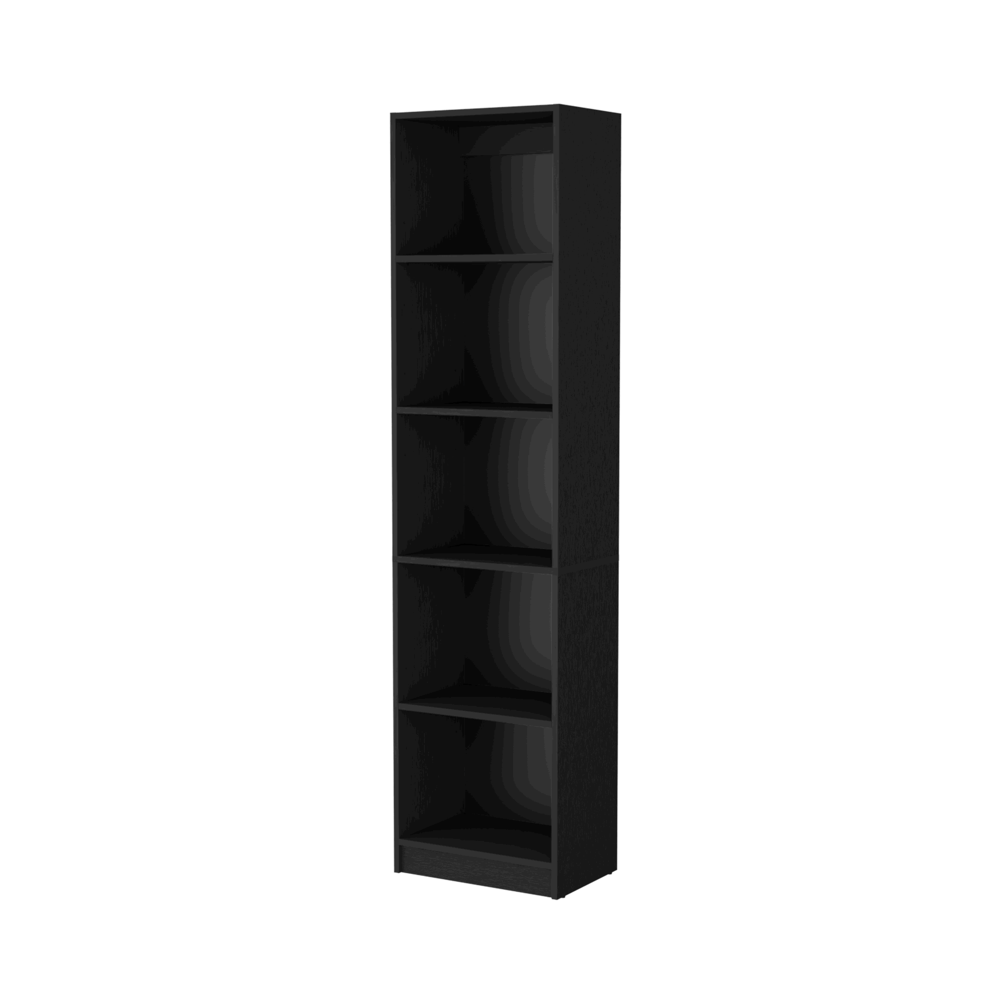 Sleek Black 5-Tier Bookcase for Modern Homes