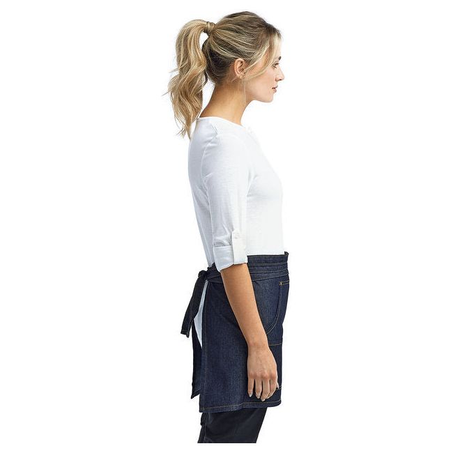 Unisex Jeans Stitch Denim Waist Apron - BLACK DENIM - OS