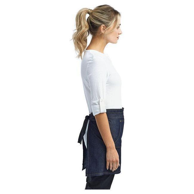 Unisex Jeans Stitch Denim Waist Apron - BLACK DENIM - OS