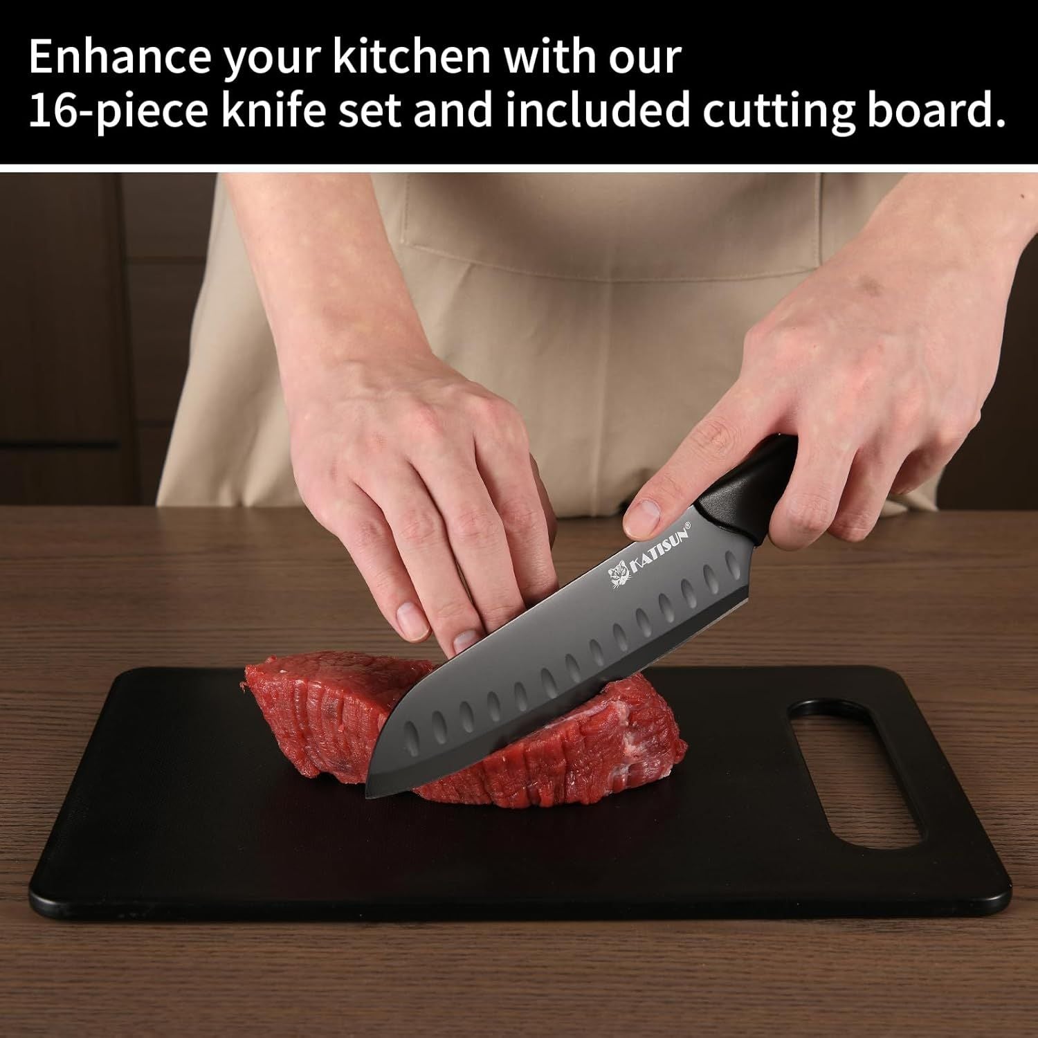 Ultimate 15-Piece Chef's Knife Collection with Elegant Wooden Block and Cutting Board – Superior German Steel