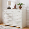 Rustic 9-Drawer White Dresser with Antique Handles for Kids' Rooms and Beyond