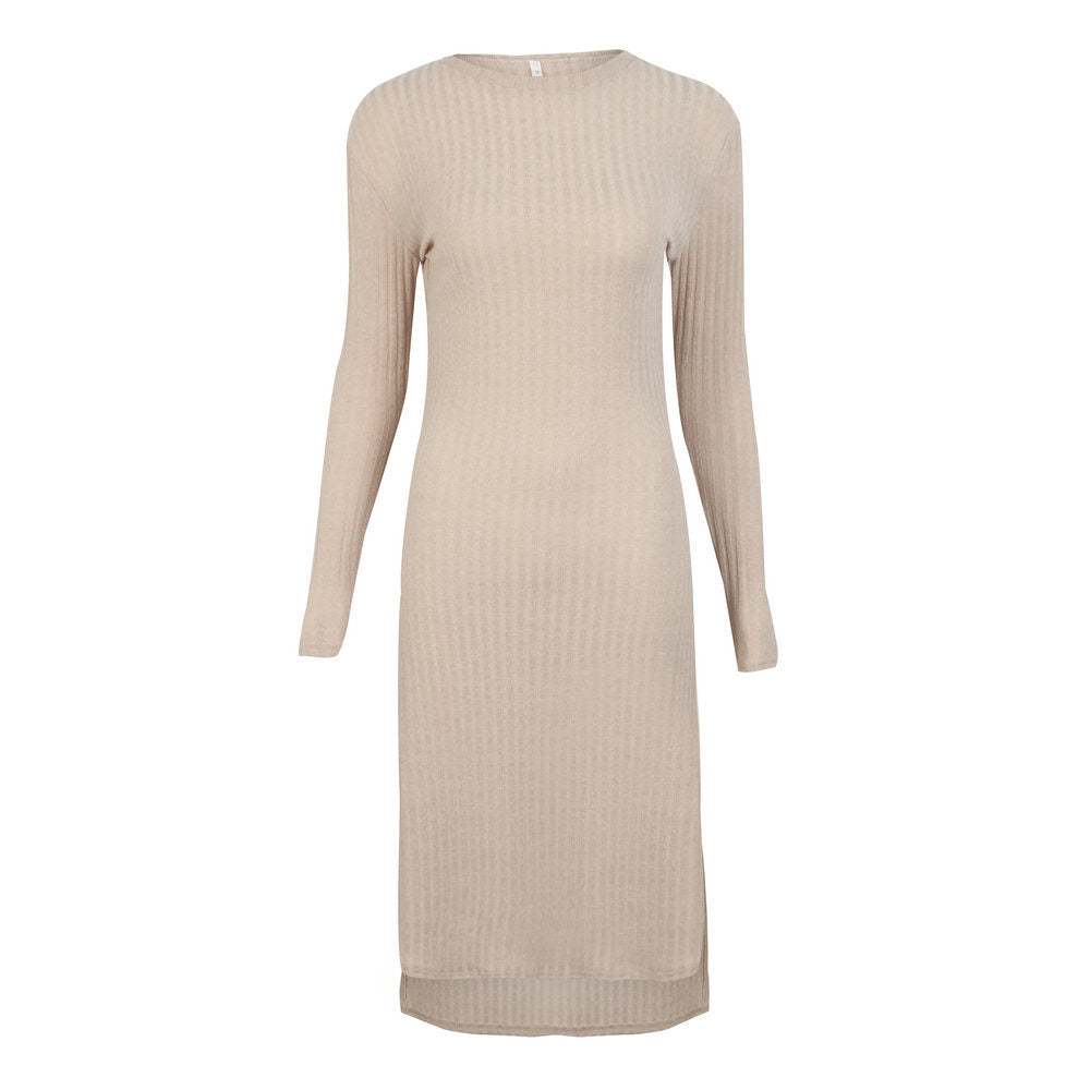 Elegant Round Neck Slim Fit Dress