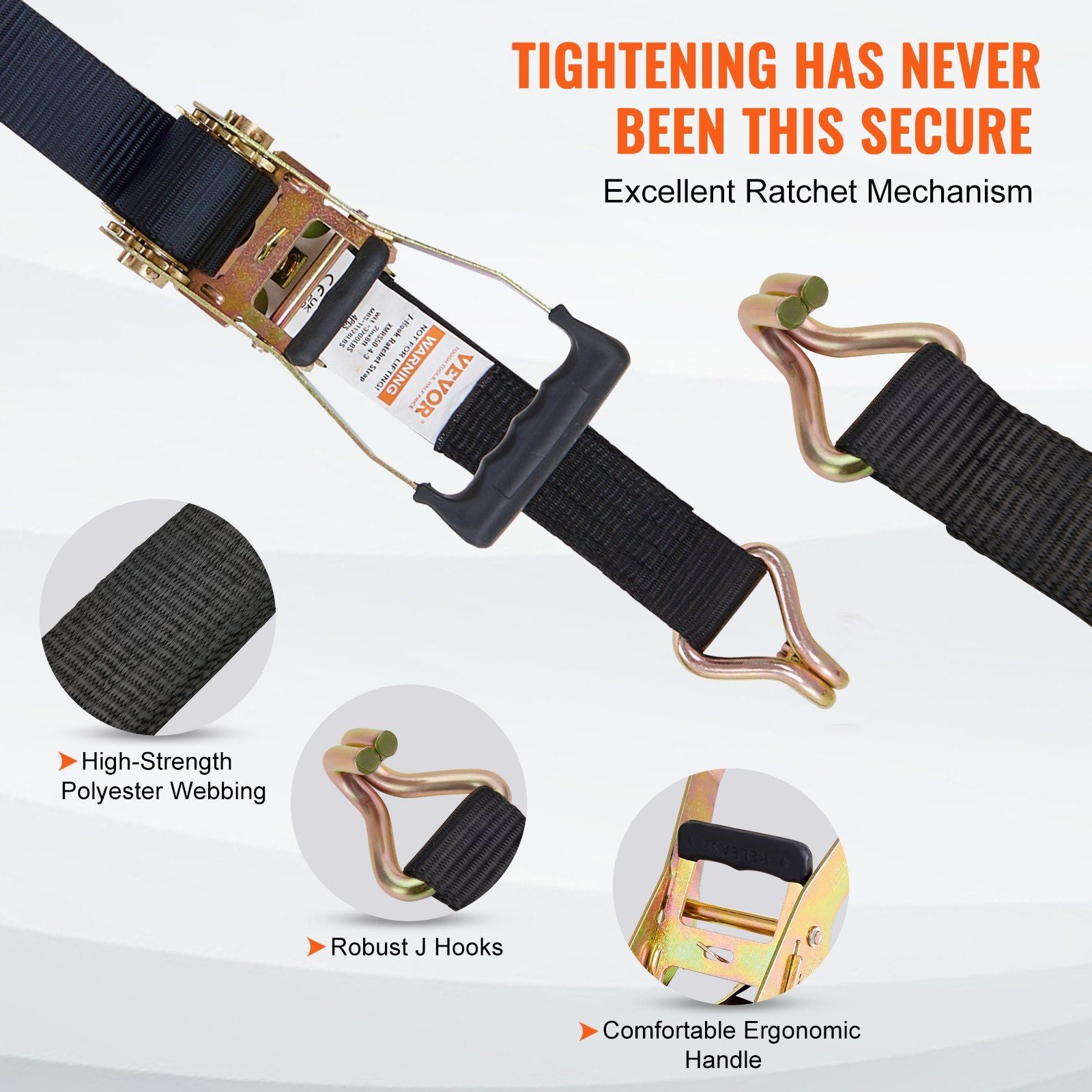 Ratchet Tie Down Straps (4PK)